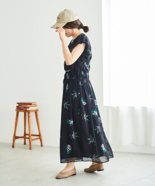 le.coeur blanc / ルクールブラン ロング・マキシ丈ワンピース | 《WEB/一部店舗限定アイテム》KAZUMIDOIボタニカルギャザーワンピース | 詳細5