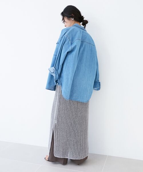 le.coeur blanc / ルクールブラン ロング・マキシ丈ワンピース | ハシゴ調透かし柄ホールガーメントワンピース | 詳細9