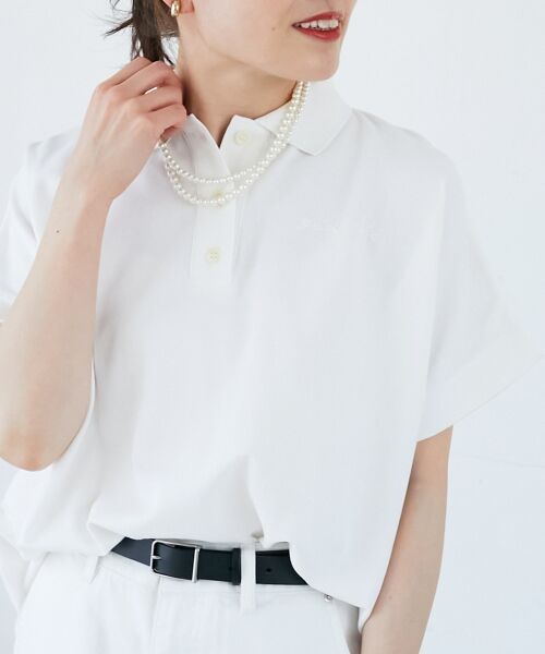 le.coeur blanc / ルクールブラン ポロシャツ | 《WEB限定アイテム》刺繍入りポロシャツ（オフ）