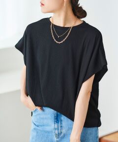 le.coeur blanc / ルクールブラン カットソー | 《WEB限定アイテム》ランダムリブショルダータックプルオーバー