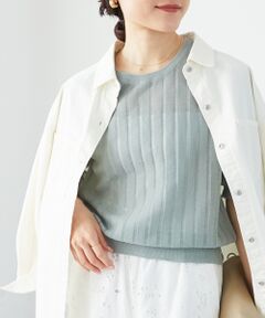 le.coeur blanc / ルクールブラン ニット・セーター | 《WEB限定アイテム》シアーストライプニット