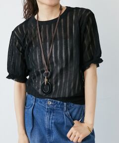 le.coeur blanc / ルクールブラン ニット・セーター | 《WEB限定アイテム》シアーストライプニット