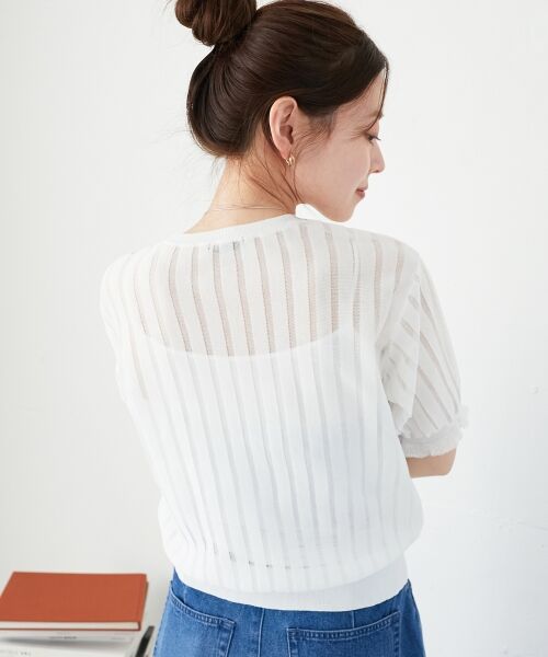 le.coeur blanc / ルクールブラン ニット・セーター | 《WEB限定アイテム》シアーストライプニット | 詳細12