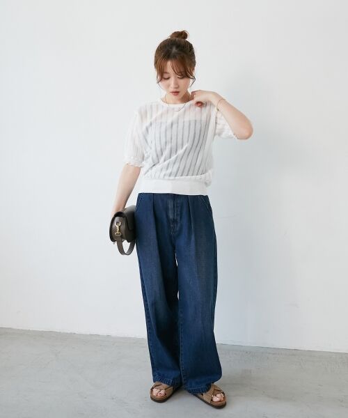 le.coeur blanc / ルクールブラン ニット・セーター | 《WEB限定アイテム》シアーストライプニット | 詳細13