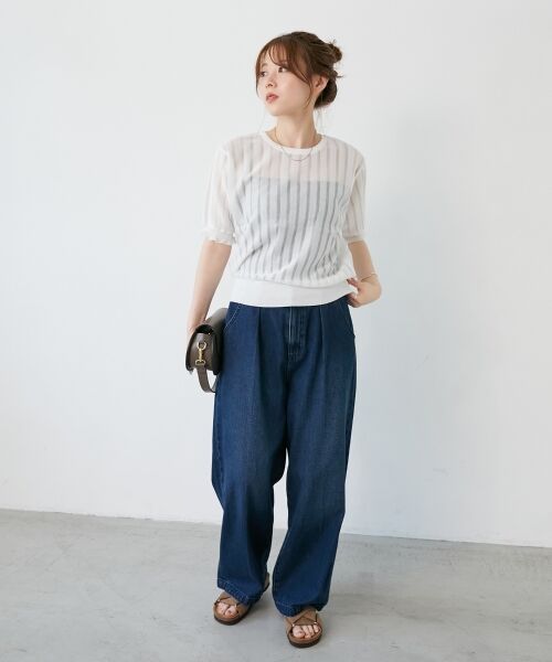 le.coeur blanc / ルクールブラン ニット・セーター | 《WEB限定アイテム》シアーストライプニット | 詳細14