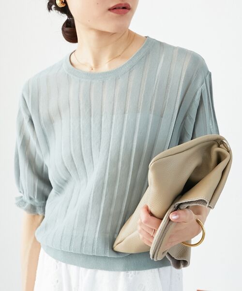 le.coeur blanc / ルクールブラン ニット・セーター | 《WEB限定アイテム》シアーストライプニット | 詳細24