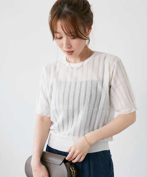le.coeur blanc / ルクールブラン ニット・セーター | 《WEB限定アイテム》シアーストライプニット | 詳細8