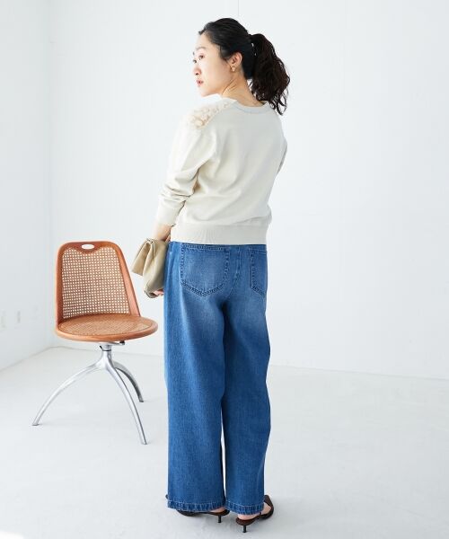 le.coeur blanc / ルクールブラン カーディガン・ボレロ | 《WEB限定アイテム》チュール刺繍Vネックカーディガン | 詳細12