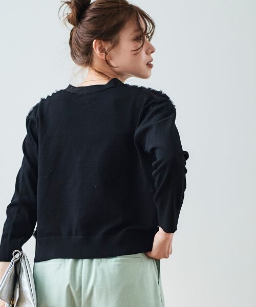 le.coeur blanc / ルクールブラン カーディガン・ボレロ | 《WEB限定アイテム》チュール刺繍Vネックカーディガン | 詳細23