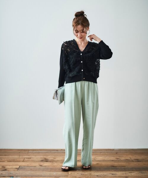le.coeur blanc / ルクールブラン カーディガン・ボレロ | 《WEB限定アイテム》チュール刺繍Vネックカーディガン | 詳細26
