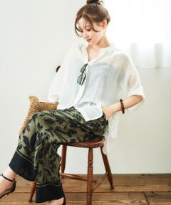 le.coeur blanc / ルクールブラン シャツ・ブラウス | 《WEB限定アイテム》バンドカラーガーゼブラウス