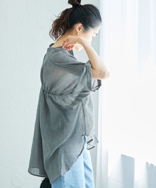 le.coeur blanc / ルクールブラン シャツ・ブラウス | 《WEB限定アイテム》バンドカラーガーゼブラウス | 詳細14