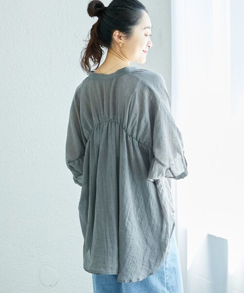 le.coeur blanc / ルクールブラン シャツ・ブラウス | 《WEB限定アイテム》バンドカラーガーゼブラウス | 詳細15