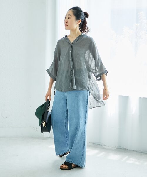 le.coeur blanc / ルクールブラン シャツ・ブラウス | 《WEB限定アイテム》バンドカラーガーゼブラウス | 詳細20