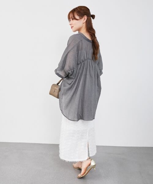 le.coeur blanc / ルクールブラン シャツ・ブラウス | 《WEB限定アイテム》バンドカラーガーゼブラウス | 詳細7