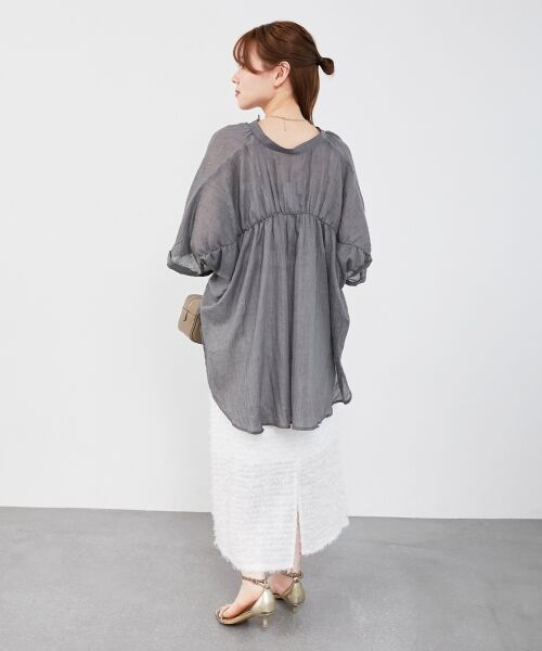 le.coeur blanc / ルクールブラン シャツ・ブラウス | 《WEB限定アイテム》バンドカラーガーゼブラウス | 詳細8