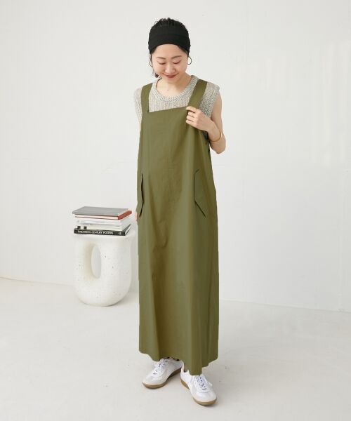 le. coeur blanc/ルクールブラン 《WEB限定アイテム》タイプライターサロペット カーキグリーン 38 le. coeur blanc/ルクールブラン 《WEB限定アイテム》タイプライターサロペット カーキグリーン 38