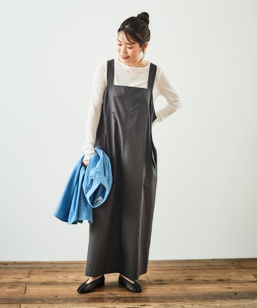 le. coeur blanc/ルクールブラン 《WEB限定アイテム》タイプライターサロペット C/グレー 38 le. coeur blanc/ルクールブラン 《WEB限定アイテム》タイプライターサロペット C/グレー 38