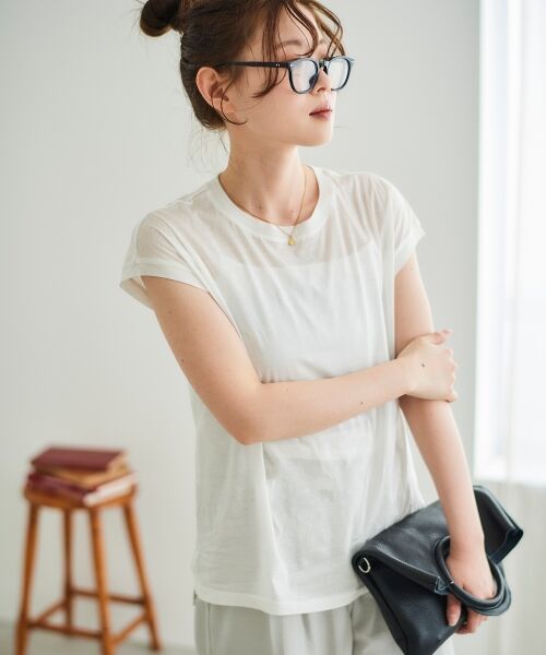 le.coeur blanc / ルクールブラン Tシャツ | シアーフレンチTEE | 詳細11