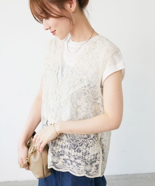 le.coeur blanc / ルクールブラン Tシャツ | シアーフレンチTEE | 詳細14