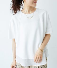 le.coeur blanc / ルクールブラン カットソー | 《手洗い可能》ラグラン布帛キリカエプルオーバー