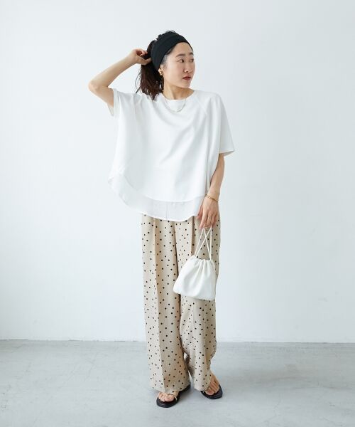 le.coeur blanc / ルクールブラン カットソー | 《手洗い可能》ラグラン布帛キリカエプルオーバー | 詳細10