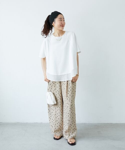 le.coeur blanc / ルクールブラン カットソー | 《手洗い可能》ラグラン布帛キリカエプルオーバー | 詳細13