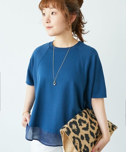 le.coeur blanc / ルクールブラン カットソー | 《手洗い可能》ラグラン布帛キリカエプルオーバー | 詳細15