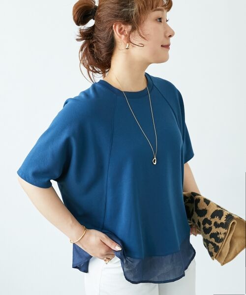 le.coeur blanc / ルクールブラン カットソー | 《手洗い可能》ラグラン布帛キリカエプルオーバー | 詳細16