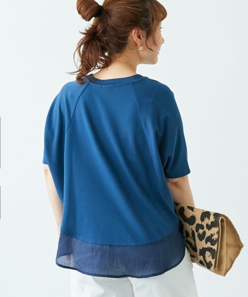 le.coeur blanc / ルクールブラン カットソー | 《手洗い可能》ラグラン布帛キリカエプルオーバー | 詳細18