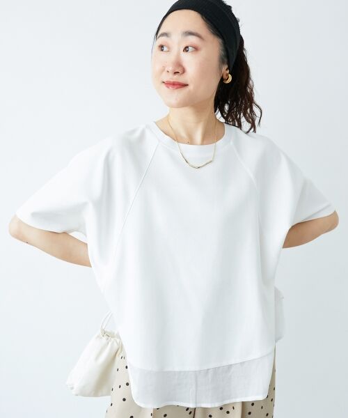 le.coeur blanc / ルクールブラン カットソー | 《手洗い可能》ラグラン布帛キリカエプルオーバー | 詳細2