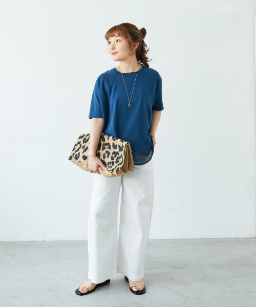 le.coeur blanc / ルクールブラン カットソー | 《手洗い可能》ラグラン布帛キリカエプルオーバー | 詳細20