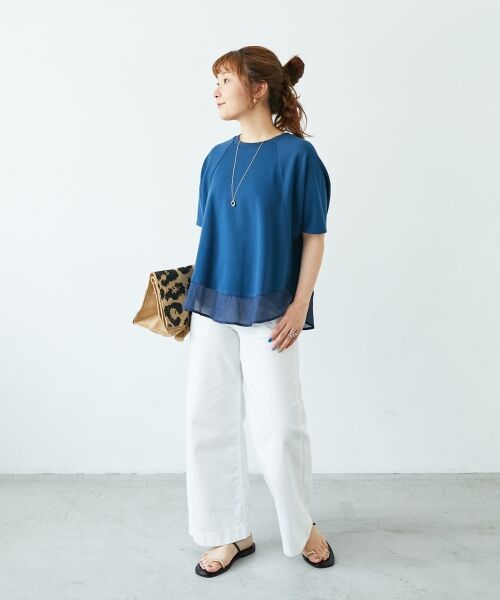 le.coeur blanc / ルクールブラン カットソー | 《手洗い可能》ラグラン布帛キリカエプルオーバー | 詳細21