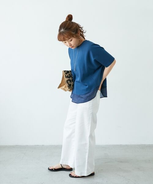 le.coeur blanc / ルクールブラン カットソー | 《手洗い可能》ラグラン布帛キリカエプルオーバー | 詳細23