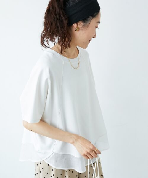 le.coeur blanc / ルクールブラン カットソー | 《手洗い可能》ラグラン布帛キリカエプルオーバー | 詳細4