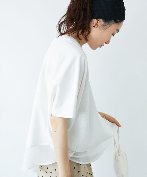 le.coeur blanc / ルクールブラン カットソー | 《手洗い可能》ラグラン布帛キリカエプルオーバー | 詳細5