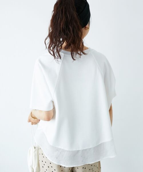 le.coeur blanc / ルクールブラン カットソー | 《手洗い可能》ラグラン布帛キリカエプルオーバー | 詳細6