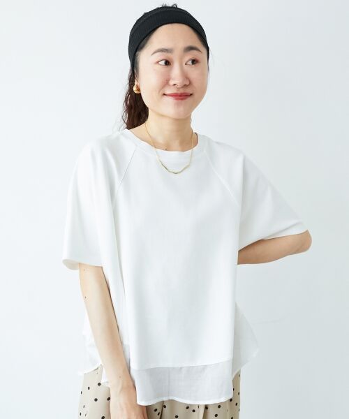 le.coeur blanc / ルクールブラン カットソー | 《手洗い可能》ラグラン布帛キリカエプルオーバー | 詳細7