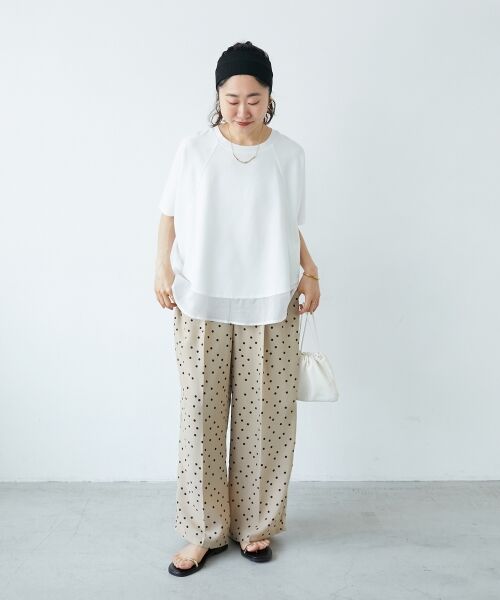 le.coeur blanc / ルクールブラン カットソー | 《手洗い可能》ラグラン布帛キリカエプルオーバー | 詳細9