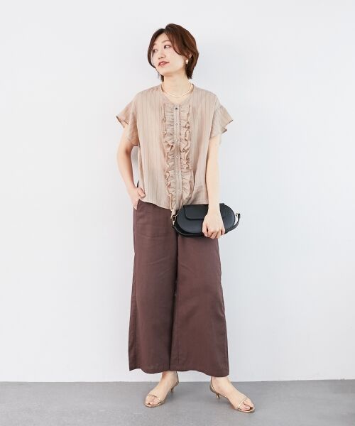 le.coeur blanc / ルクールブラン シャツ・ブラウス | ストライプフロントフリルブラウス | 詳細10