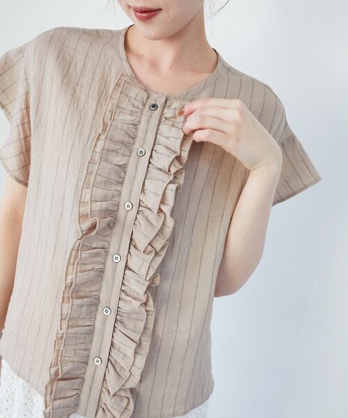 le.coeur blanc / ルクールブラン シャツ・ブラウス | ストライプフロントフリルブラウス | 詳細15