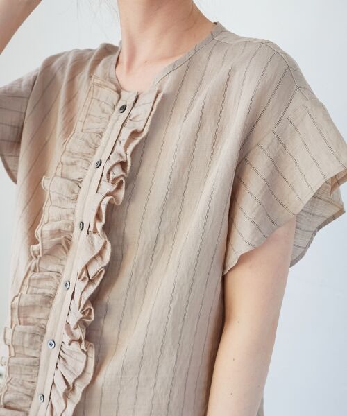le.coeur blanc / ルクールブラン シャツ・ブラウス | ストライプフロントフリルブラウス | 詳細16