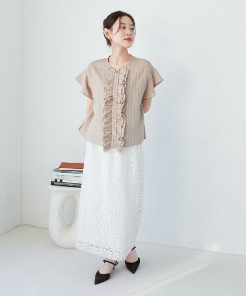 le.coeur blanc / ルクールブラン シャツ・ブラウス | ストライプフロントフリルブラウス | 詳細17