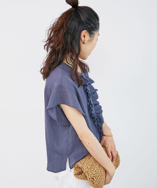 le.coeur blanc / ルクールブラン シャツ・ブラウス | ストライプフロントフリルブラウス | 詳細21
