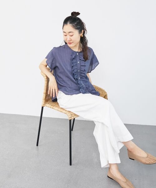 le.coeur blanc / ルクールブラン シャツ・ブラウス | ストライプフロントフリルブラウス | 詳細23