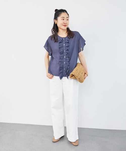 le.coeur blanc / ルクールブラン シャツ・ブラウス | ストライプフロントフリルブラウス | 詳細24