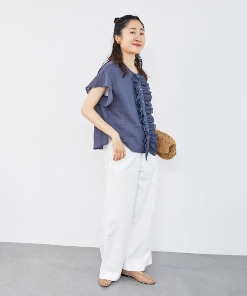 le.coeur blanc / ルクールブラン シャツ・ブラウス | ストライプフロントフリルブラウス | 詳細25