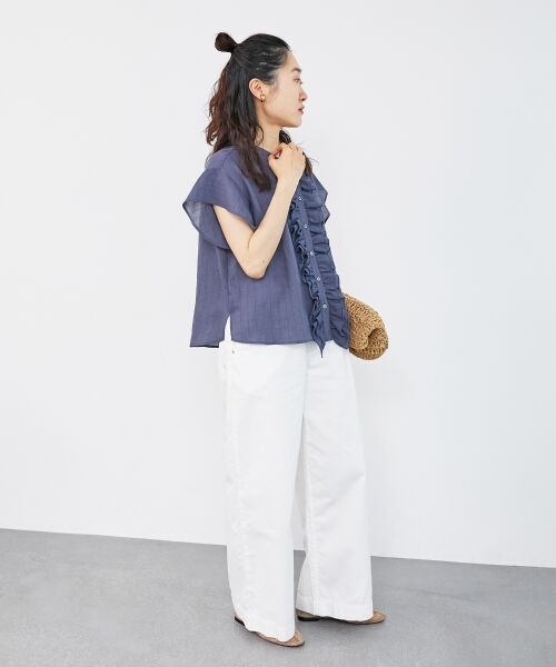 le.coeur blanc / ルクールブラン シャツ・ブラウス | ストライプフロントフリルブラウス | 詳細26