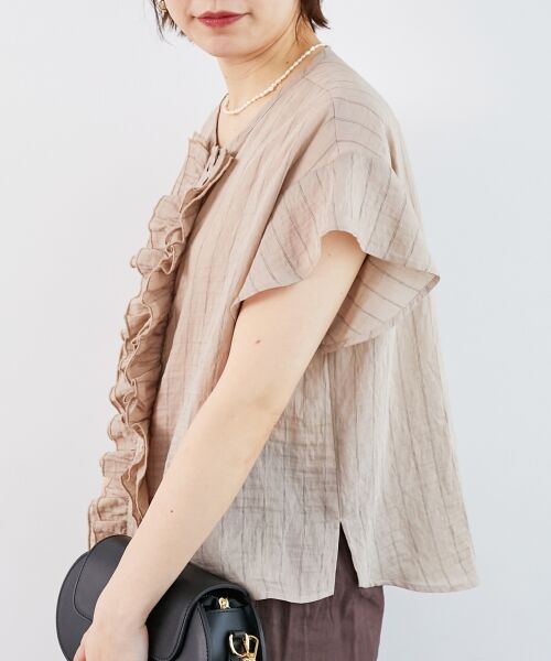 le.coeur blanc / ルクールブラン シャツ・ブラウス | ストライプフロントフリルブラウス | 詳細5