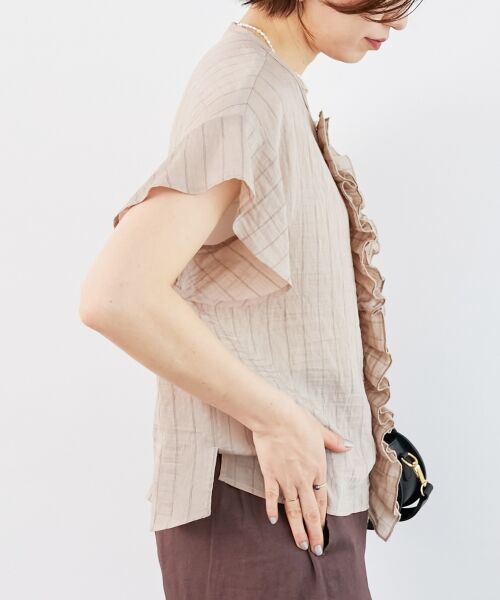 le.coeur blanc / ルクールブラン シャツ・ブラウス | ストライプフロントフリルブラウス | 詳細7
